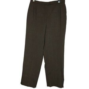 Worthington 8P x 28Brown Plaid High Classic Rise Ankle Dress Pants 8S 8 petite s